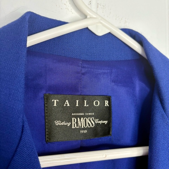 Tailor B. Moss Blazer Dark Blue Women’s Size 4 Made in USA VINTAGE Rayon Wool - Picture 4 of 8
